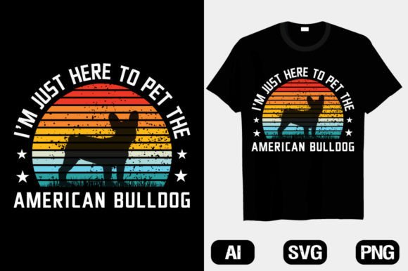 American Bulldog Vector T-Shirt Designs Graphics