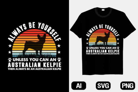 Australian Kelpie Dog Graphics & T-Shirt Designs