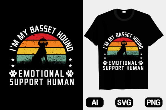 Basset Hound Dog Retro T-Shirt Designs Graphics