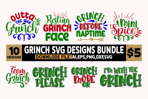 Grinch T-Shirt Designs Bundle: Graphics for Playful Branding