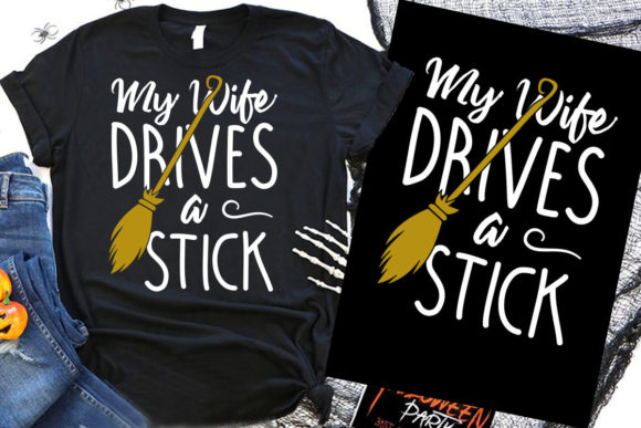 Halloween T Shirt Design My Wife Drives