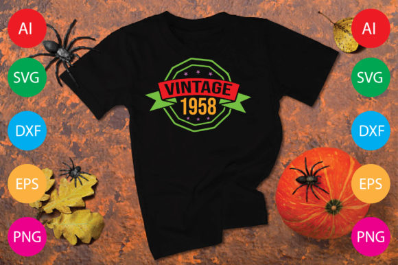 Vintage 1958 Graphics for T-Shirt Designs