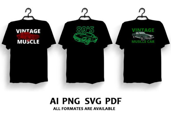 Vintage Car T-Shirt Designs Bundle V.2 Graphics